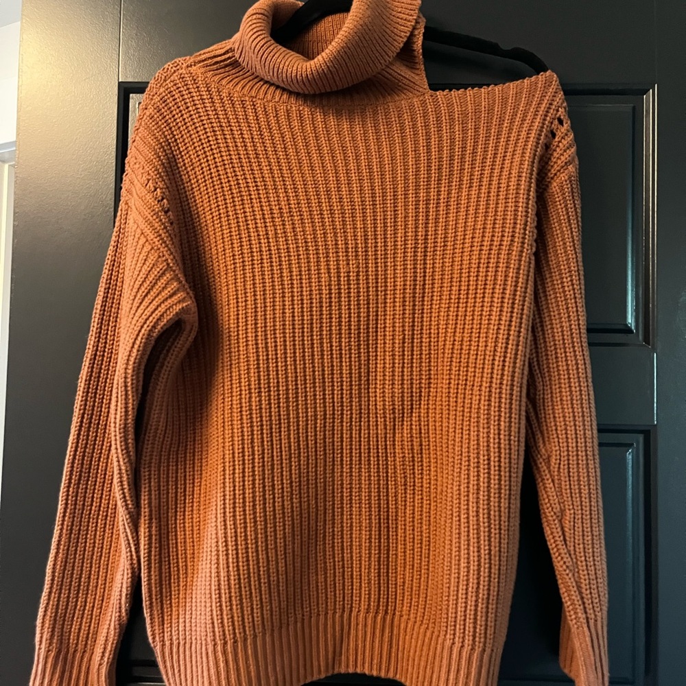 ASTR the Label Sepulveda Cold Shoulder Turtleneck Sweater